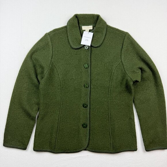 Appleseed's Sweaters - APPLESEEDS Boiled Wool Cardigan Sweater Size M Womens Full Button Green NWT